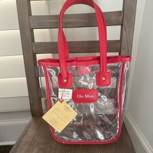 Jon Hart Ole Miss Clear Tote Bag with Red Trim